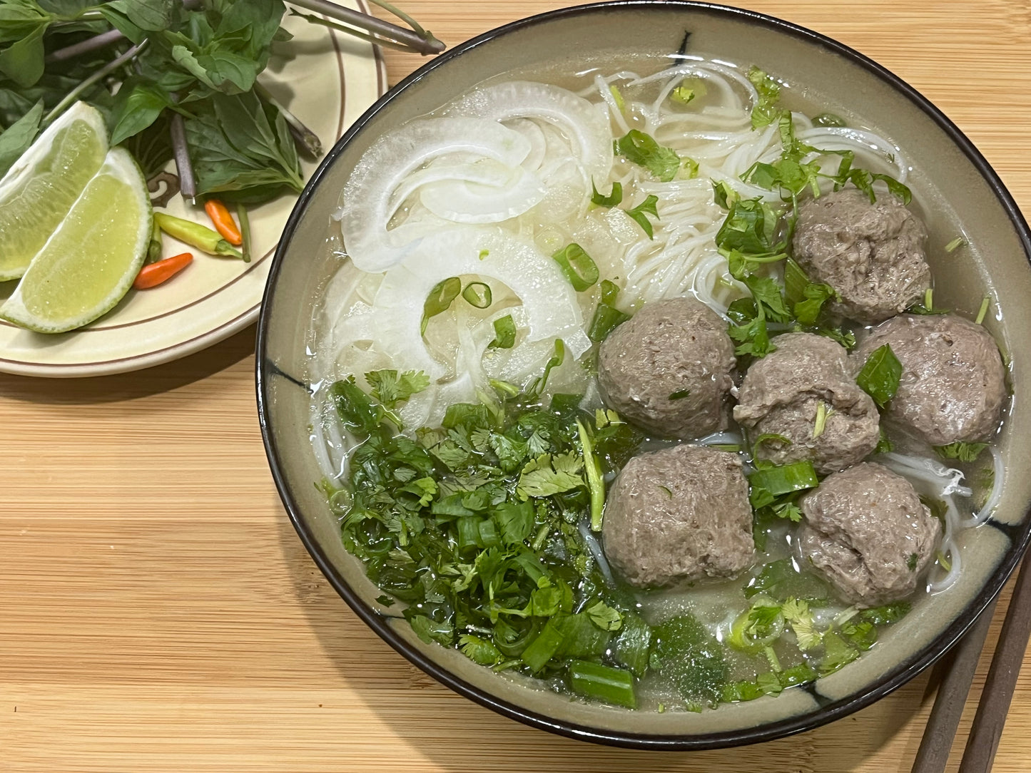 Meatball Noodle Soup "Pho Bo Vein"