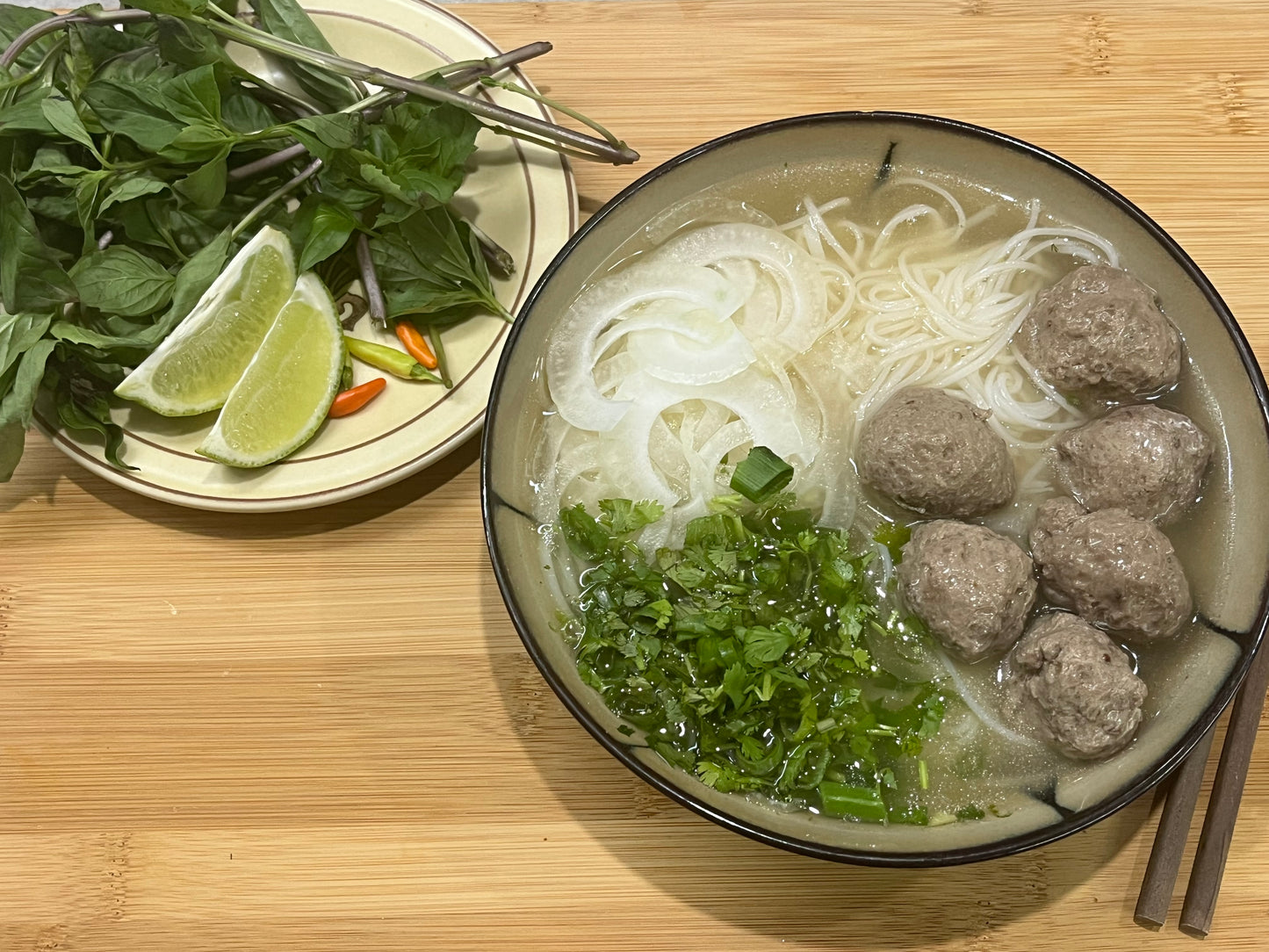 Meatball Noodle Soup "Pho Bo Vein"